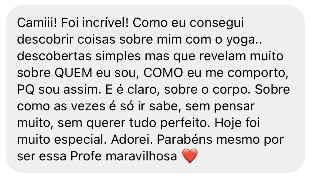 Depoimento anônimo sobre descobertas pessoais através do yoga